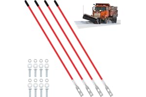 Lasnten 4 Pcs 36 Inch Snow Plow Blade Markers Guide Kit Steel Wire Inside Bolt on Bumper Guides High Visibility Easy Installation for ATV Western Snowplows(Red)