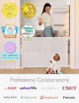 momcozy Retractable Baby Gate 33in Tall 55in Wide White Safety Fence view 8