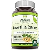 Herbal Secrets Boswellia Serrata Extract Supplement | 65% Boswellic Acids | 600 Mg Per Serving | 60 Capsules | Non-GMO | Gluten-Free | Made in USA