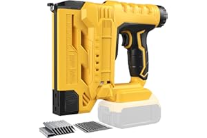 Cordless Brad Nailer Compatible with Dewalt 20V Battery(No Battery), 2 in 1 Electric Nail Gun/Staple Gun, 18GA Nail Gun Batte