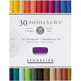 SENNELIER Extra-Soft French Half Pastel Professional Artist Box Set, 30-Colors