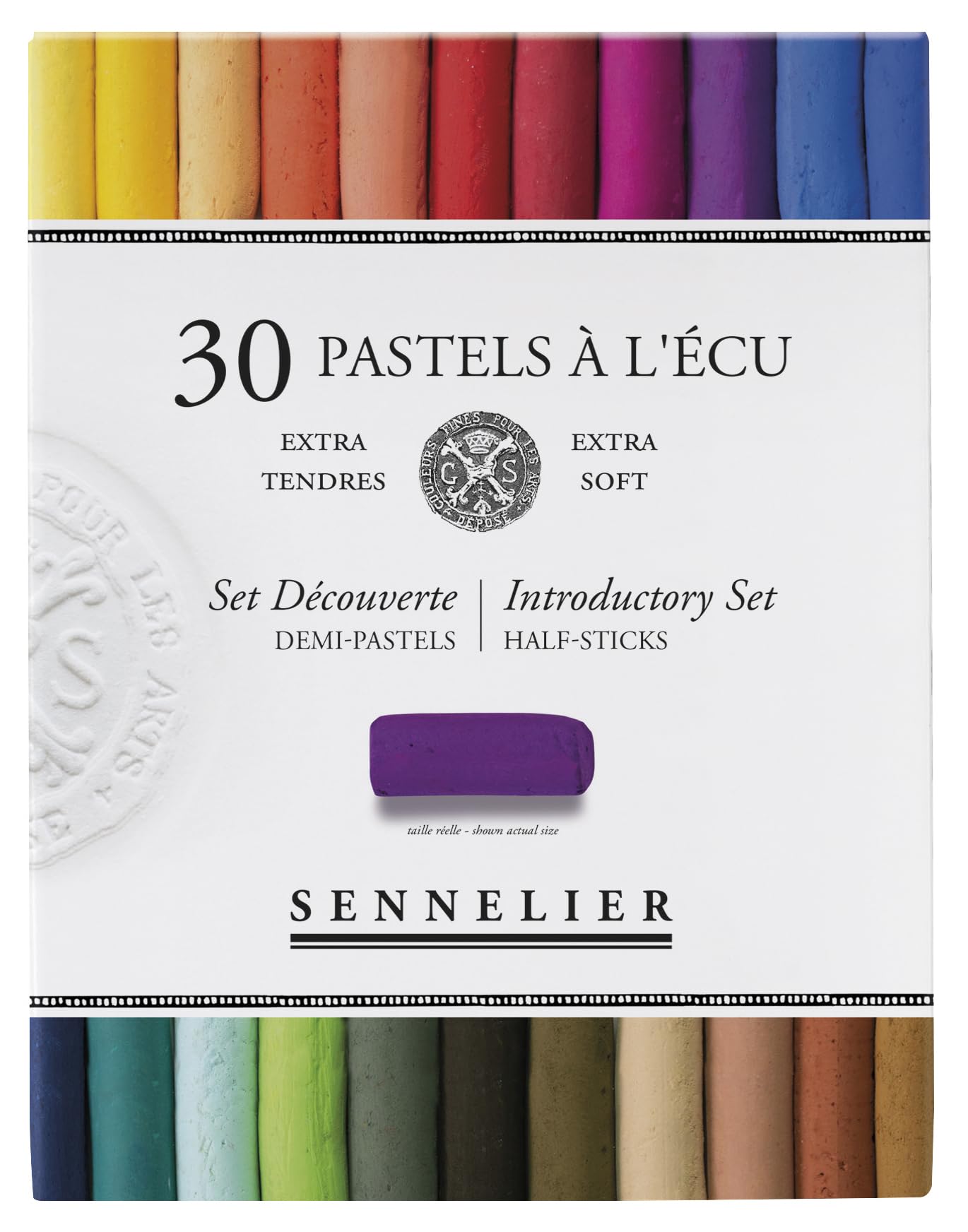 Sennelier Pastels Soft Half ST Assorted, Glass Metal Wood, 30 Count (Pack of 1)