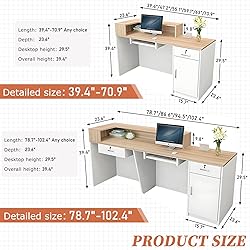LSZMXI Modern Reception Desk with Drawer & Open