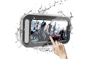 ABHILWY Shower Phone Holder Waterproof Wall Mounted, Bathroom Case Mount Shelf, Adhesive Touchable Phone Cradle with Glass Mi
