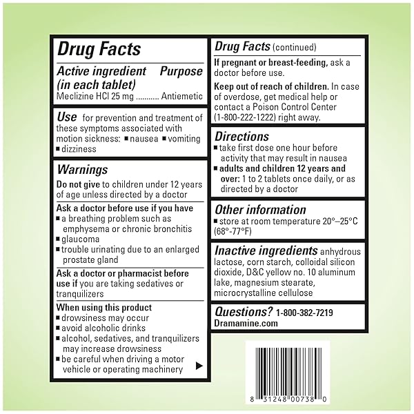DRAMAMINE NAUSEA LONG LASTING, NAUSEA RELIEF, 10 COUNT