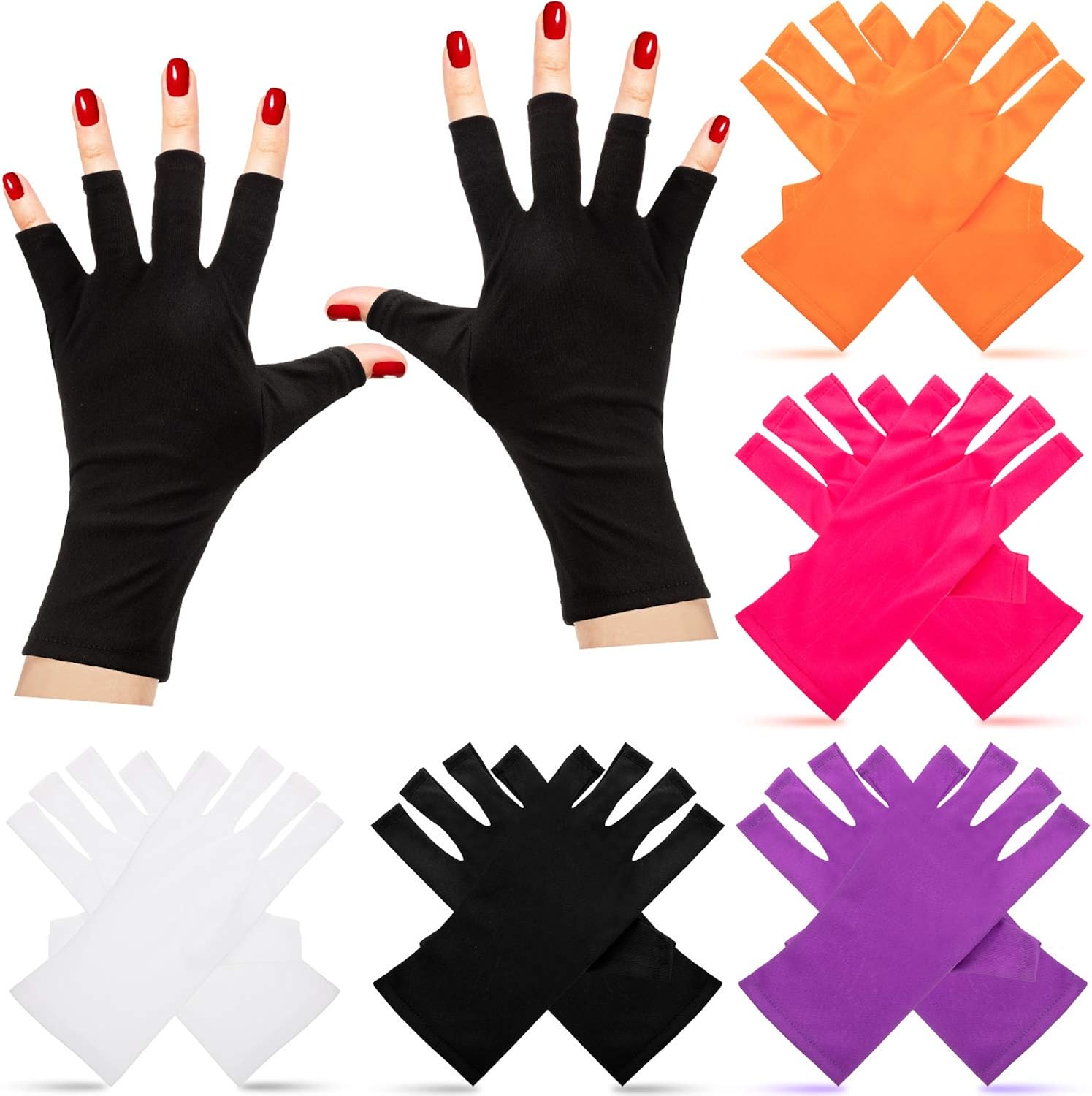 Gants Demi-doigts Femme En Coton - Protection UV - Anti-UV Pour Conduite, Vélo, Randonnée - Taille Unique