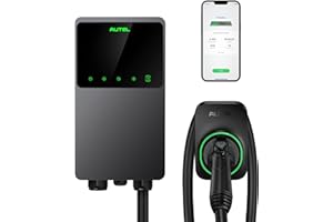 Autel MaxiCharger Home Electric Vehicle (EV) Charger, up to 50 Amp, 240V, Level 2 WiFi and Bluetooth Enabled EVSE, Hardwired, Indoor/Outdoor, 25-Foot Cable with Separate Holster, Dark Gray