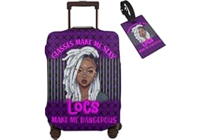 Hepmant Travel Suitcase Protector African American Woman Elastic Protective Washable Luggage Cover With Concealed Zipper Suitable 【XL (for 29-32 inch luggage)】