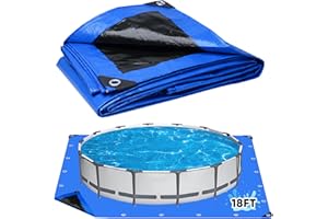 Zeonly 18 FT Pool Liner Pad,Pools Pads for Above Ground Pools,Square Under Pool Padding,Strong and Durable Puncture Protection Swimming Pool Pad,Above Ground Pool Liner,Blue Black