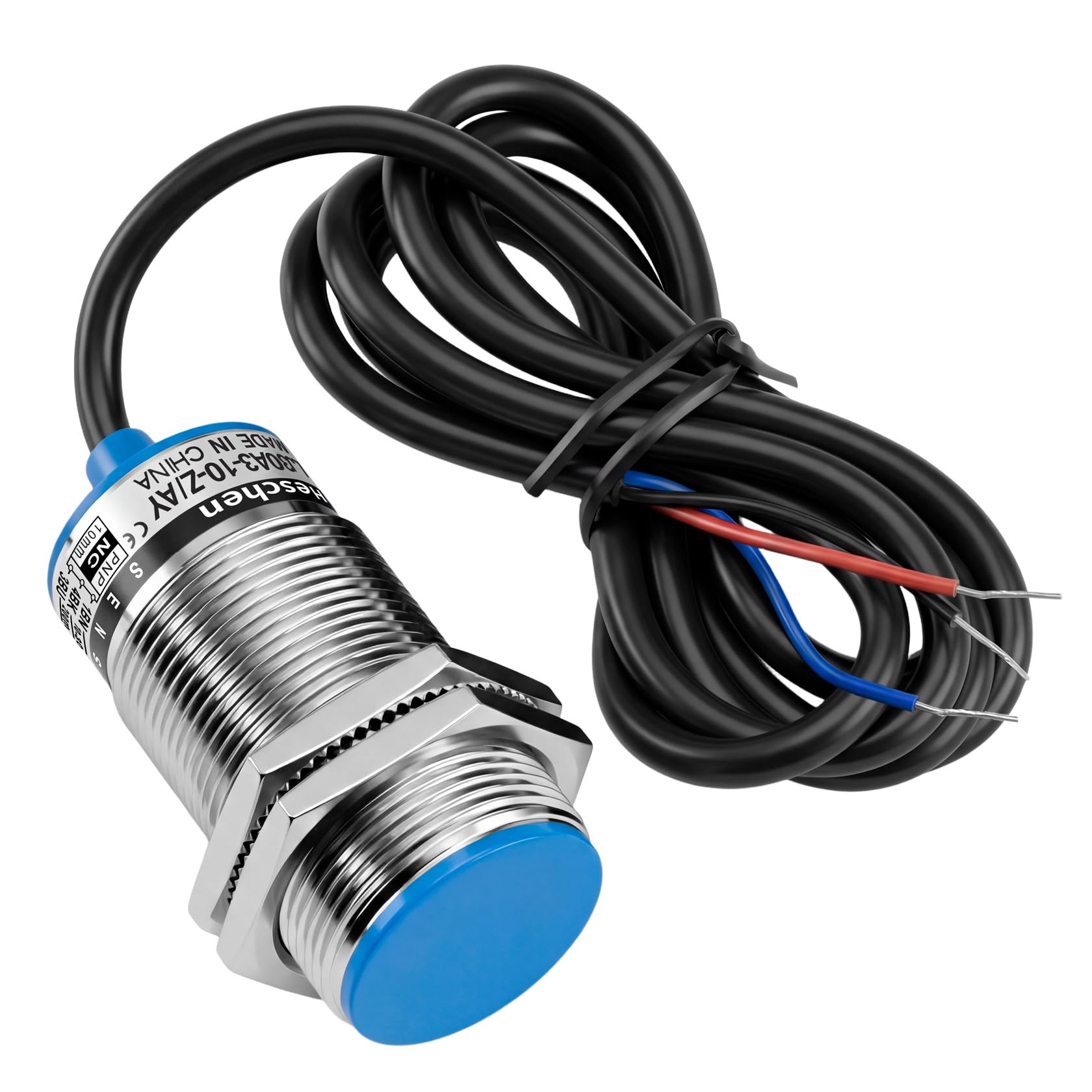 Heschen M30 Inductive Proximity Sensor Switch Shield Type LJ30A3-10-Z/AY Detector 10mm 10-30VDC 200mA PNP Normally Closed (NC) 3 Wire