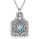 LWQQWL Turquoise Western Necklace for Women 925 Sterling Silver Cow Skull/Cow Tag/Cowgirl Shoot/Horseshoe Pendant Necklace Jewelry Gifts