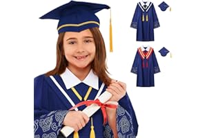 2026 Kindergarten Graduation Cap and Gown Set for Kids Preschool Graduation Gown Stole Hat Tassel Sets for Boys Girls