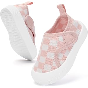 BACSAC Baby Walking Shoes with Hook & Loop, Unisex Toddler Shoes | Breathable Mesh Upper, Protective Toe Cap, Non-Slip Sole,