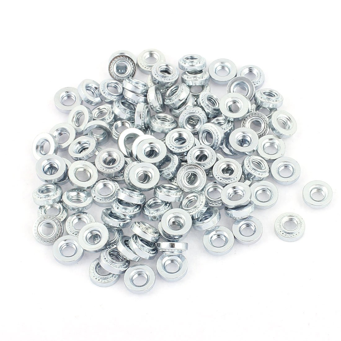 Sourcingmap M3-0 Knurled Metal Self Clinching Nut Fastener 100pcs for 0.8mm Thick Thin Plate