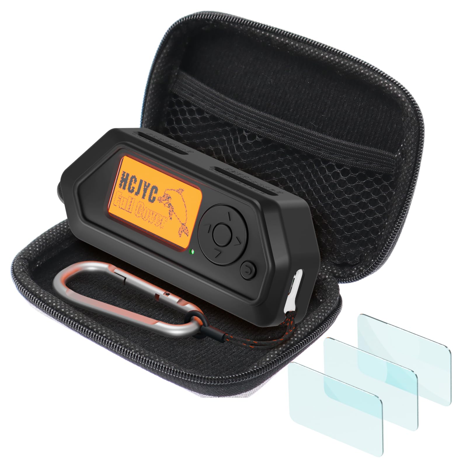 HCJYC Case for Flipper Zero, 5 in 1 Protective Cover Accessory Set with 3 Pack of Screen Protect & EVA Carrying Case for Flipper Zero - Black