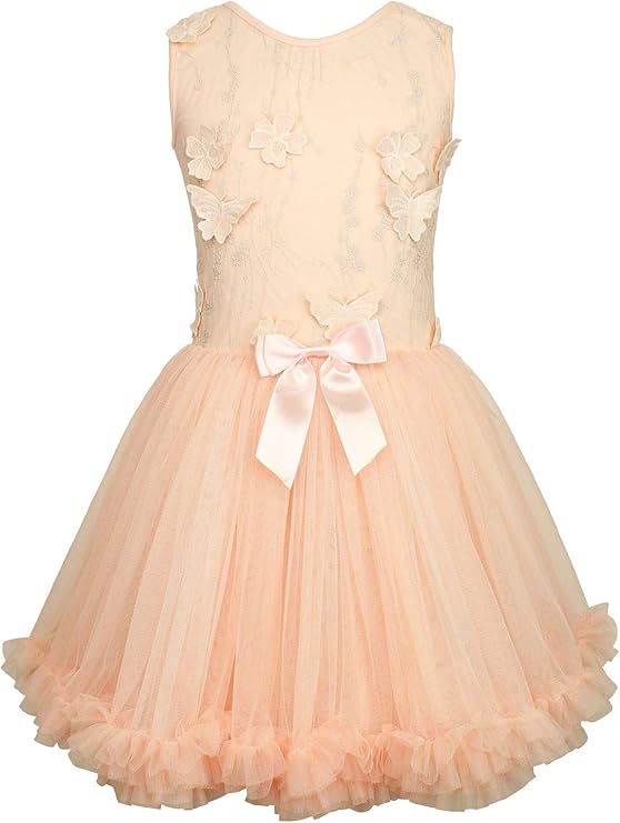 peach little girl dresses