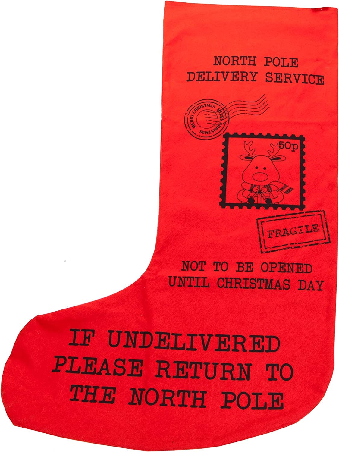 Pms VFM - Large Christmas Stocking Jumbo Felt Printed Message