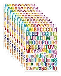 Uniclife 10 Sheets Letter Stickers, 1260 Pcs