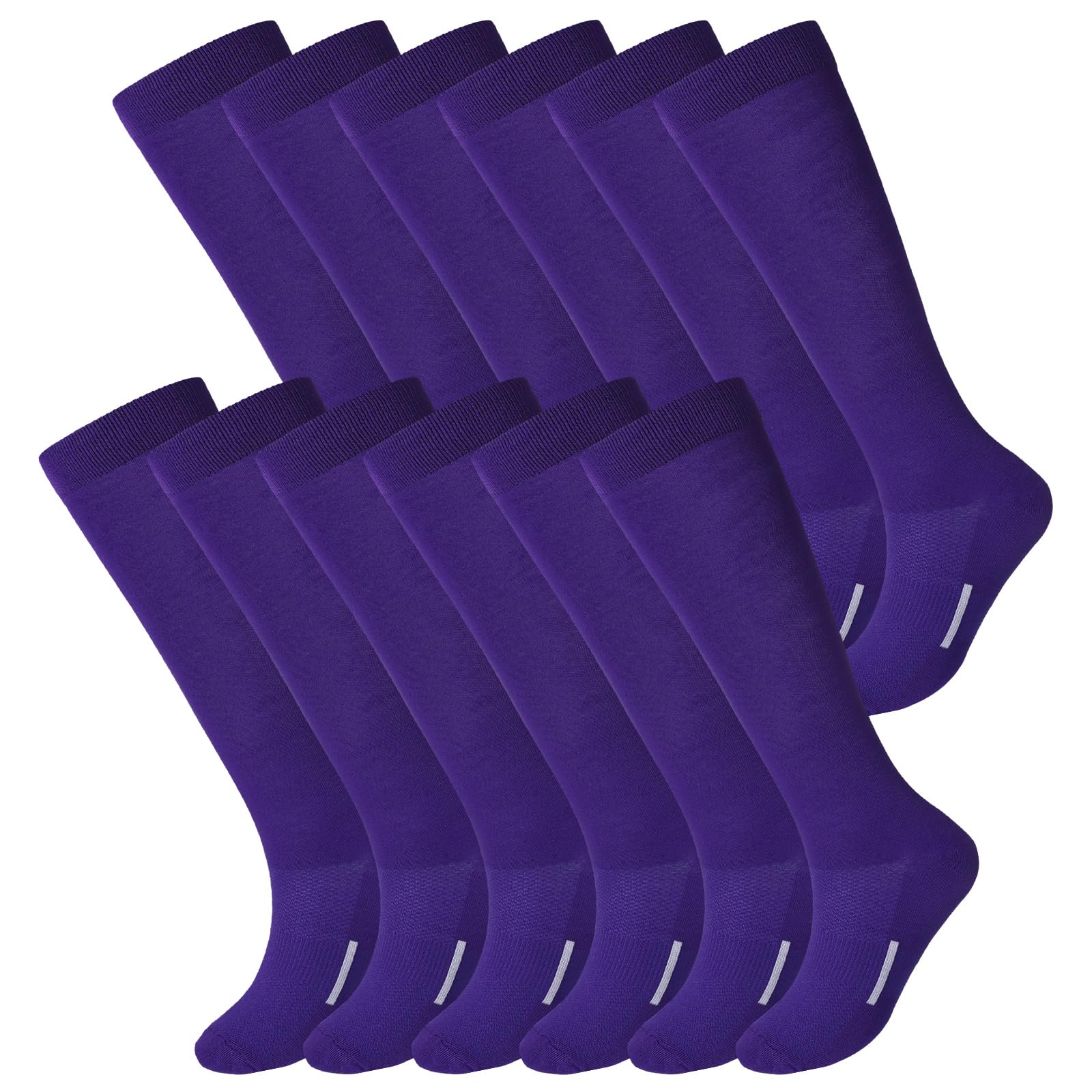 Photo 1 of Haysandy 12 Pairs Youth Socks Bulk Soccer Football Softball Baseball Socks for Athletic Girls Kids Youth Adults Team Sport(Purple,M)