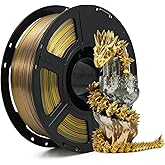FLASHFORGE Silk PLA Gradient Metal Rainbow Filament, Silk Multicolored Color Change 3D Printing Filament, Gold Copper Bronze Grey Shiny Color-Changing Metal-Like Finish, Ultra-High Glossiness