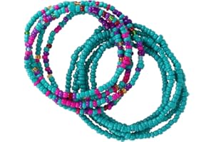 AKAAYUKO Waist Beads Body Chain for Women Colorful Stretchy African Waist Bead Body Jewelry
