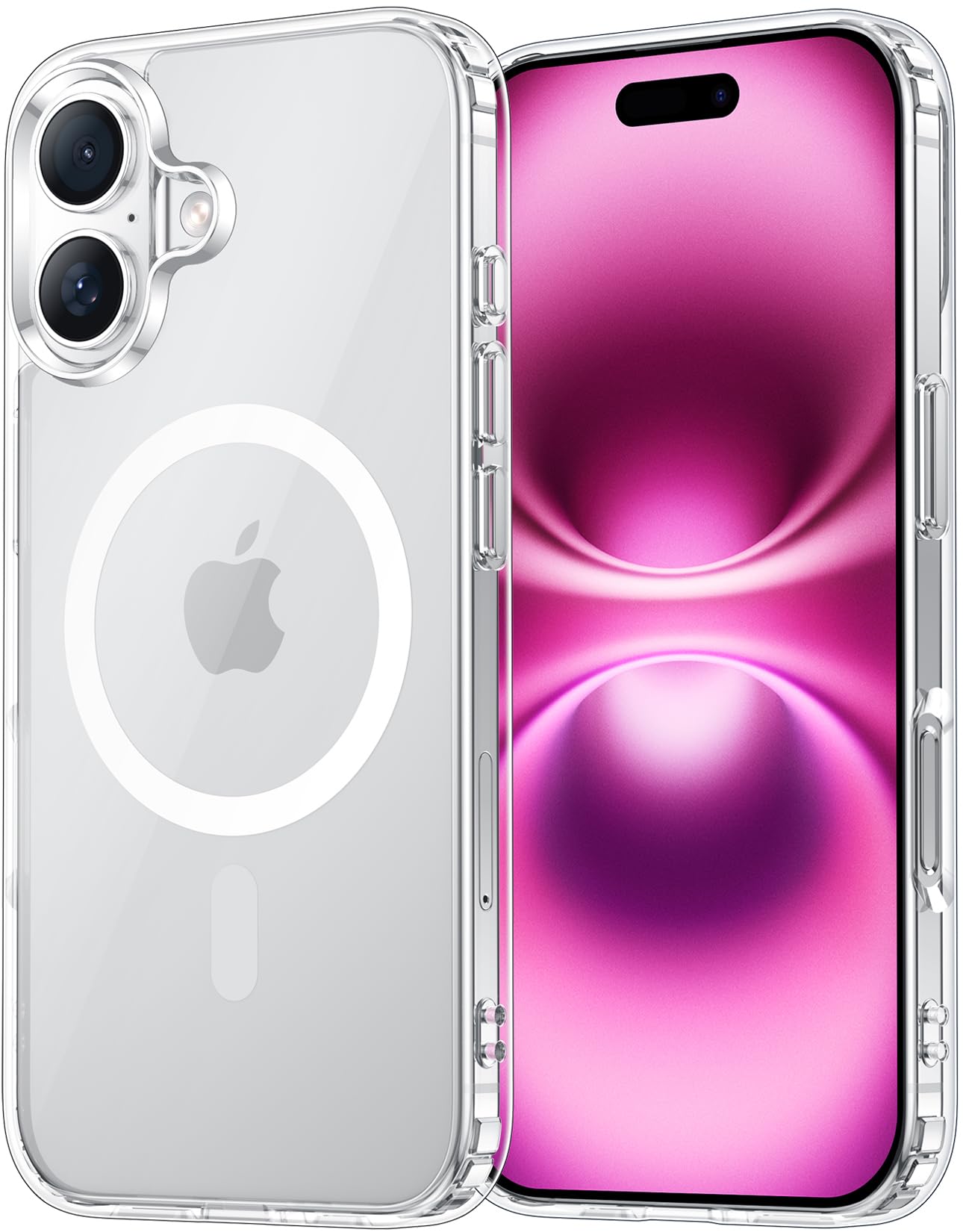 Photo 1 of Temdan for iPhone 16 Plus Case Clear, [Compatible with Magsafe][Anti-Yellowing][Military-Grade Protection] Shockproof Slim Magnetic Phone Case for iPhone 16 Plus, Transparent