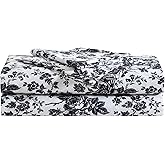 Betsey Johnson - King Bed Sheets, Soft & Lightweight Bedding, Fade & Wrinkle Resistant (Betseys Toile Black, King)