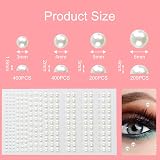 HXMJIED 660pcs Self Adhesive Flat Back Beads 3/4/5/6mm Facial Jewelry view 2