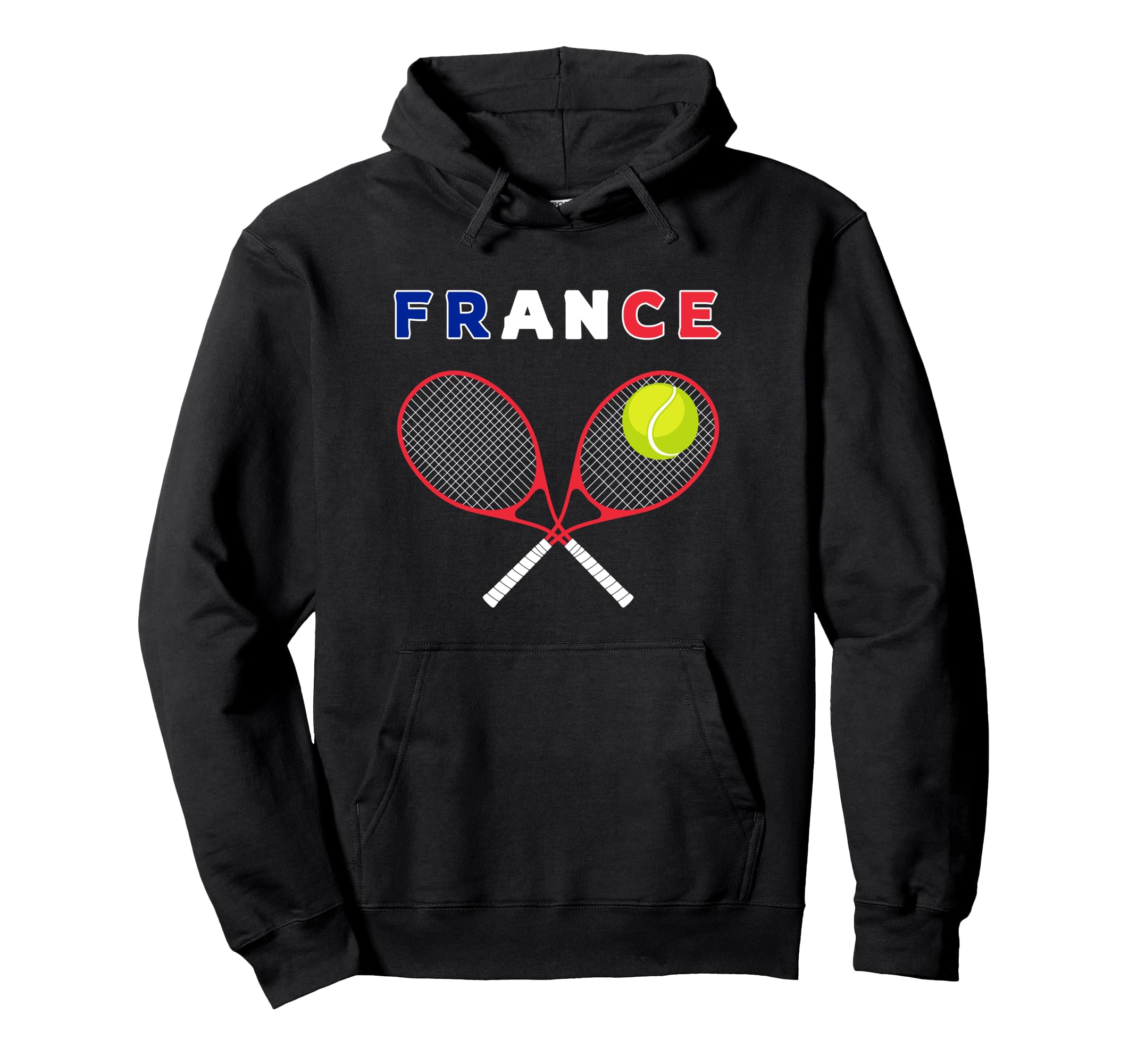 France Flag Tennis Ball Racket / Sports Fans Players / Pullover Hoodie