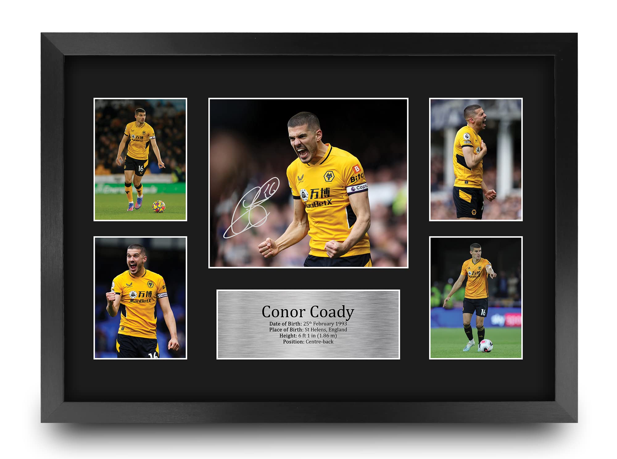 HWC Trading FR A3 Conor Coady Wolves Printed Memorabilia Signed Autograph Photograph Display for Football Fans and Supporters - A3 Framed