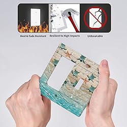 Sea Turtle Beach Rustic Wood 2 Gang Light Switch