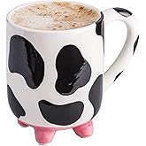 SWEETLO Cow Coffee Mug Cow Stuff 15oz Ceramic Cup - Cows Lover Mug with Udders - Cute Print Cups - Weird Milk Mugs with Udders - Gifts for Women - Taza de Vaca Gifts
