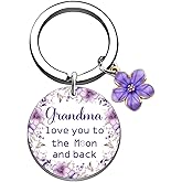 Grandma Valentine Grandma Birthday Gifts for Women Cute Grandmas Jewelry Keychains Best Grandmas Gift for Grandson Granddaughter Birthday Christmas Mothers Day Grandmather Presents Ideas Keyring
