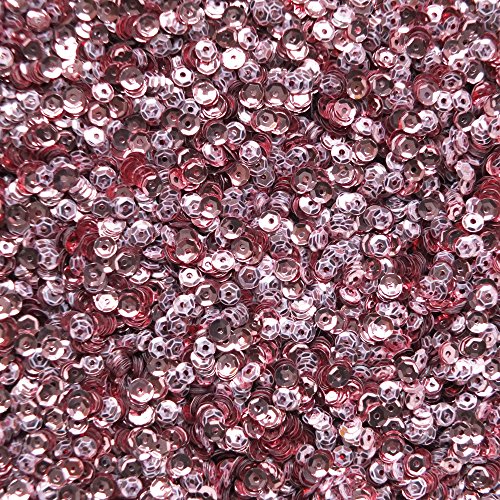 4mm cup facet Sequins ~ Pink Shiny Metallic ~ Loose sequins for embroidery, bridal, applique, arts, crafts, and embellishment. Made in USA.