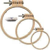 Morgan Quality Products No-Slip Embroidery Hoops Bundle, Interlocking Tongue and Groove Design (9", 7", and 5")