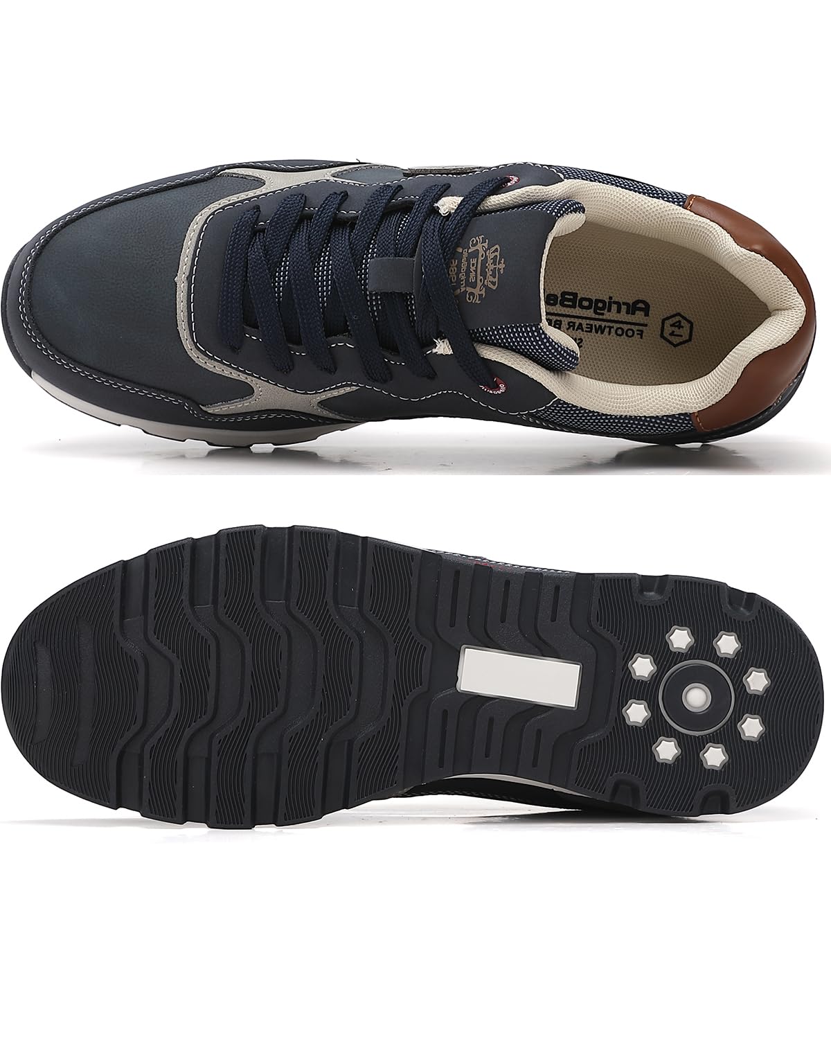 ARRIGO BELLO Schuhe Herren Sneaker Leather Freizeitschuhe Business Walkingschuhe Atmungsaktive Sportschuhe Größe 41-46 (A4 Blau, Größe_45) 5