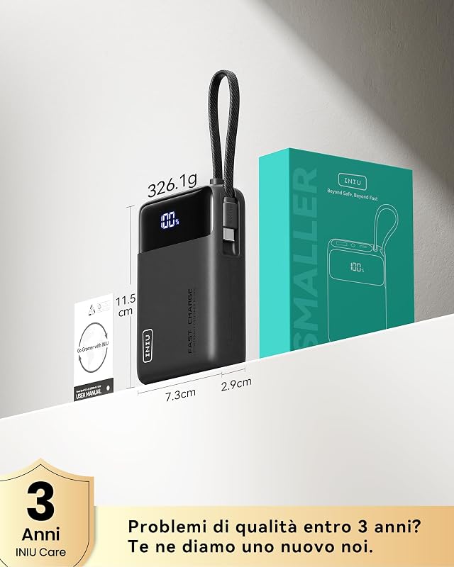 Power Bank, Piccolo 20000mAh 45W Ricarica Rapida Caricatore Portatile