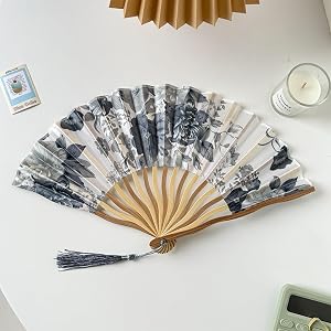Small Folding Hand Fan for Women Men Chinese Japanese Style Silk Fan for Party Wedding Dancing Decoration Gift Performance