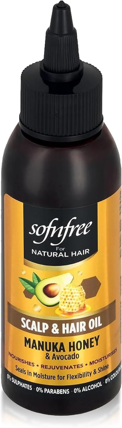 SOF N' FREE Scalp Hair Oil Manuka Honey Avocado Hair Growth Dry Scalp 100ml