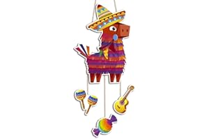Putuo Decor Cinco de Mayo Wood Door Sign Fiesta Hanging Welcome Wood Sign Mexican Donkey Hanging Wooden Plaque Cinco de Mayo Wood Sign Plaque Mexico Maracas Guitar Hanging Wall Wooden Sign