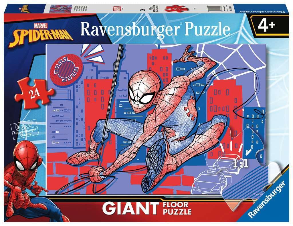 Ravensburger - Puzzle Spiderman, Giant Floor Collection, Gift Idea for Children 4+ Years, Educational and Stimulating Game, 24 Giant Pieces, 70 x 50 cm