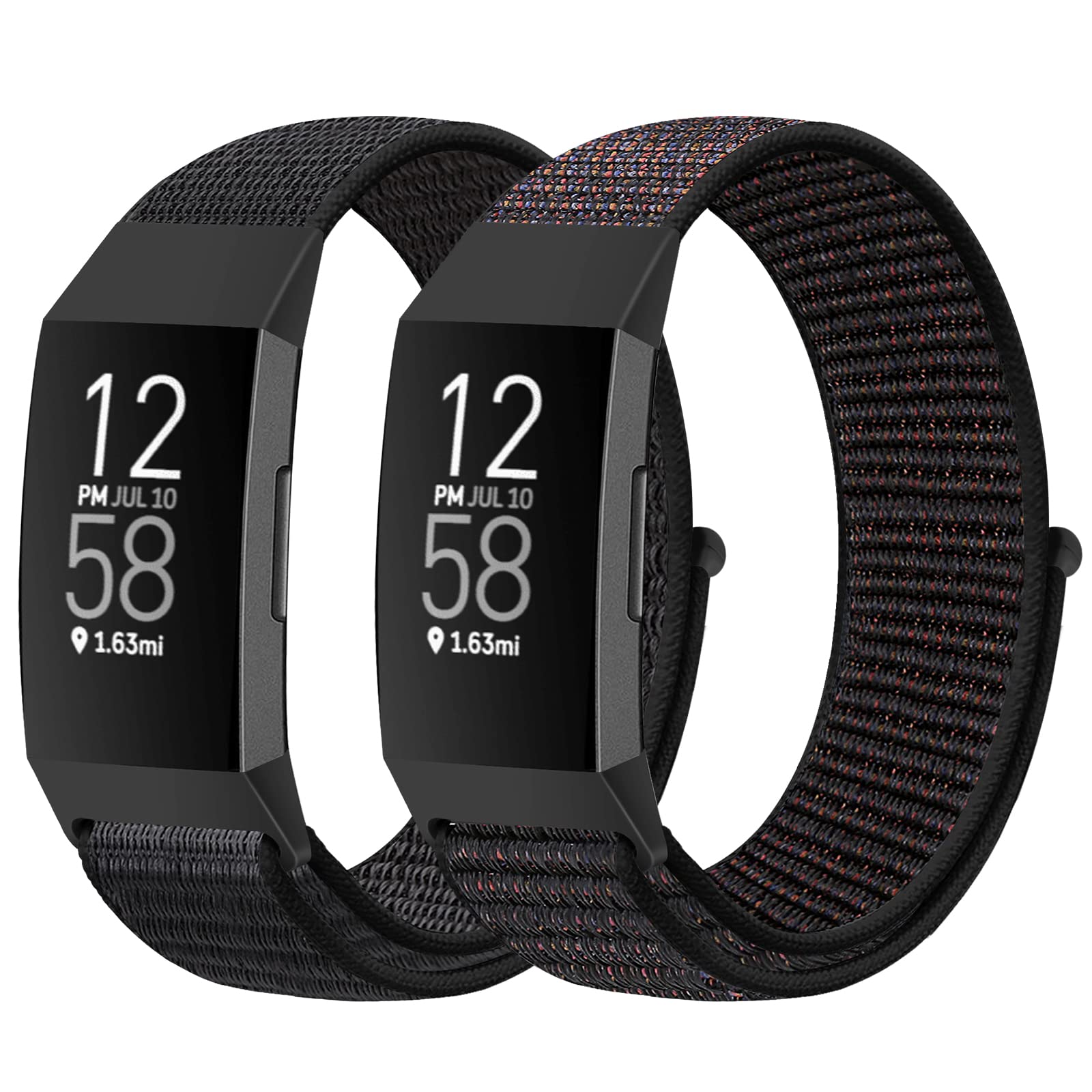 Runostrich Nylon Watch Straps Compatible with Fitbit Charge 4/Charge 3/SE, Soft Adjustable Replacement Wristband Breathable Sport Strap with Band for Women Men
