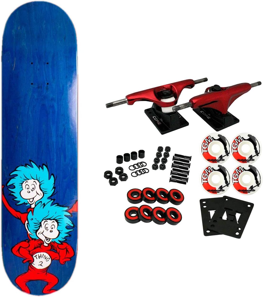 Almost Skateboard Complete Dr. Seuss Cat in The Hat Thing Stacked Blue 8.0"