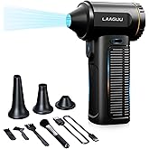 Electric Compressed Air Duster, 130000RPM Adjustable Infinitely Speed Handheld Mini Blower Cordless, 8000mAh Portable Power Fan Home Cleaner for Car Keyboard Computer PC Outdoor (Black II, Pro)