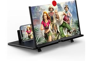 FANLORY 12" Screen Magnifier for Cell Phone,3D Magnifying Projector Screen Enlarger Expander for Movies, Videos, and Gaming, Foldable Phone Stand with Screen Amplifier, Compatible with All Smartphones