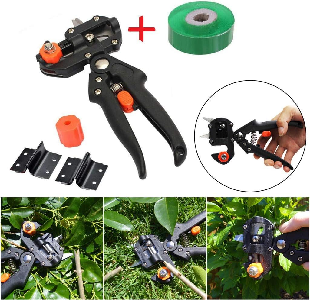 Chercherr Pruning Shears, Carbon Steel+ABS Non-Slip Convenient Labor-Saving Graft Cutting Tool Set For Garden Nursery Fruit Tree, Best Gift For Vegetables Fruit Growers (Card Packaging + Graft Film)
