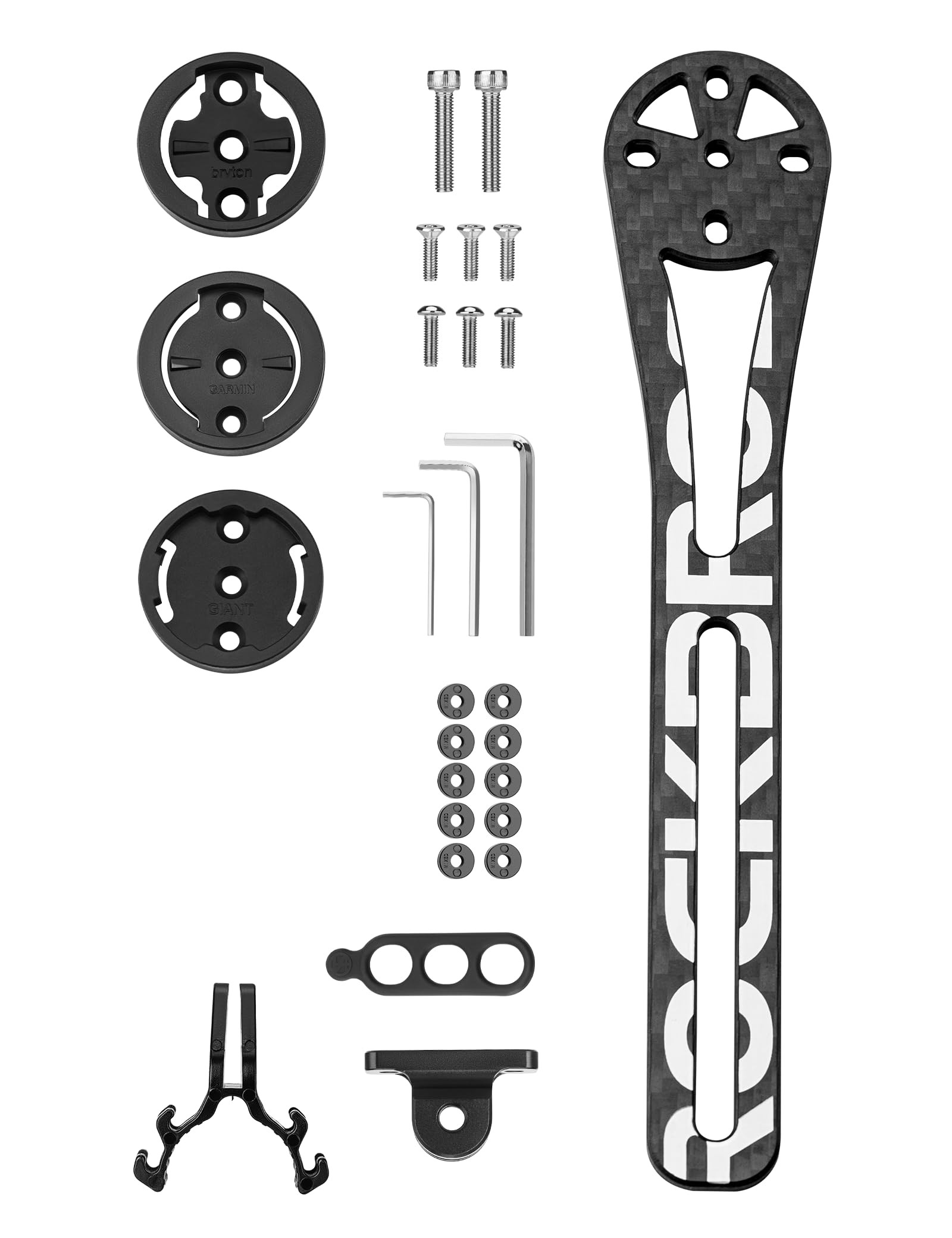 ROCKBROS Bicycle Computer Mount Handlebar Mount Carbon Fiber Handlebar Extension Mount Compatible with Garmin, Bryton, Giant computers, Action Cameras and Bike Lights