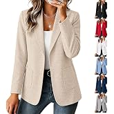 Womens Sweatshirt Blazer Casual Lapel Knit Blazers | Long Sleeve Open Front Soft Business Jacket, Lightweight Soft Warm Comfy, Work, Office, Fall Winter Fashion Outerwear