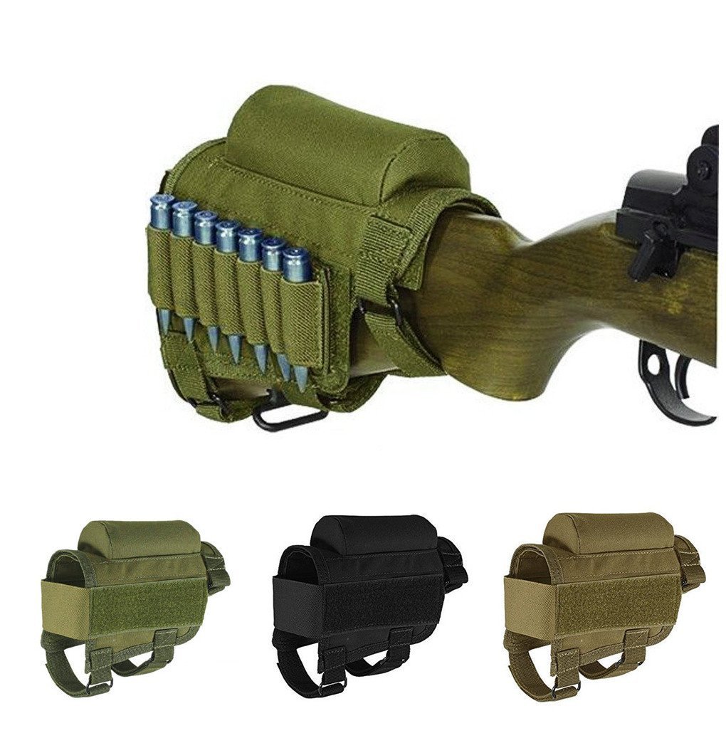 Rifle Buttstock, Hunting Shooting Tactical Cheek Rest Pad Ammo Pouch