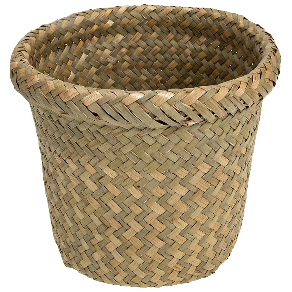 LIFKOME Woven Trash Can Woven Wastepaper Basket for Living Bedroom Office Rustic Design Compact Versatile Storage Waste Basket